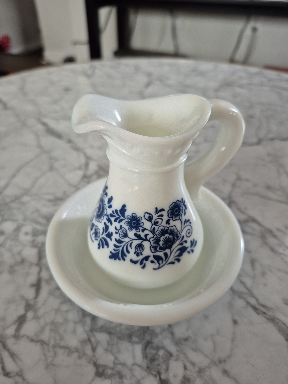 Vintage Avon Milk Glass Decanter And Bowl